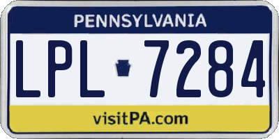 PA license plate LPL7284