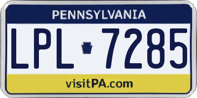 PA license plate LPL7285