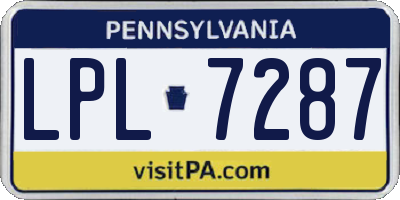 PA license plate LPL7287