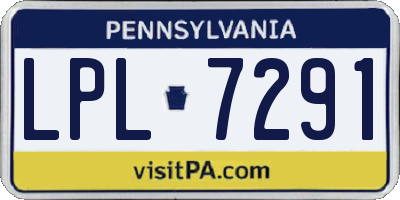 PA license plate LPL7291