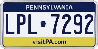 PA license plate LPL7292