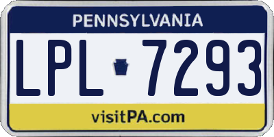 PA license plate LPL7293