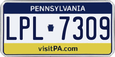 PA license plate LPL7309
