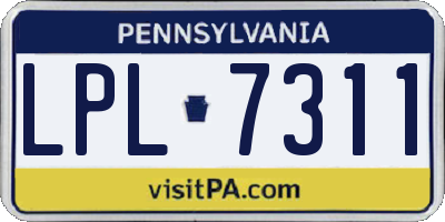 PA license plate LPL7311