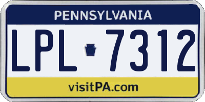 PA license plate LPL7312