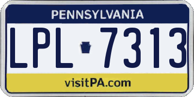 PA license plate LPL7313