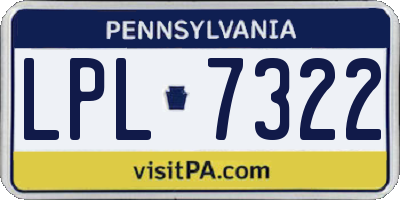 PA license plate LPL7322