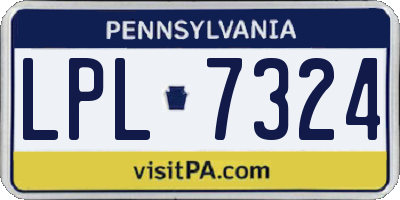 PA license plate LPL7324