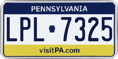 PA license plate LPL7325