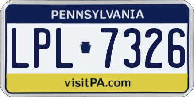 PA license plate LPL7326