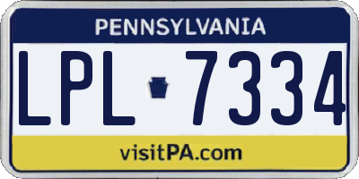 PA license plate LPL7334