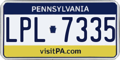 PA license plate LPL7335