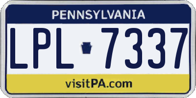 PA license plate LPL7337