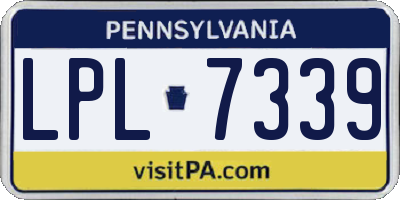 PA license plate LPL7339