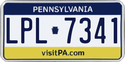 PA license plate LPL7341