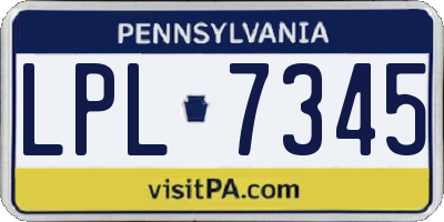PA license plate LPL7345