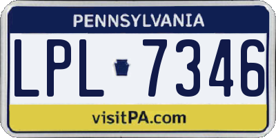 PA license plate LPL7346