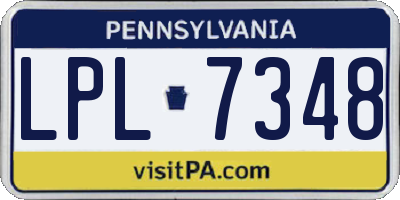 PA license plate LPL7348