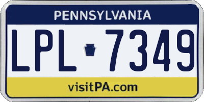 PA license plate LPL7349