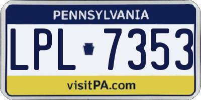PA license plate LPL7353
