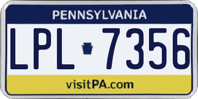 PA license plate LPL7356