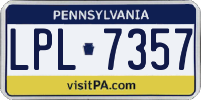 PA license plate LPL7357