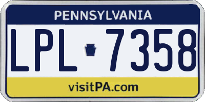 PA license plate LPL7358