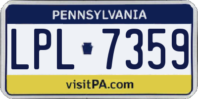 PA license plate LPL7359