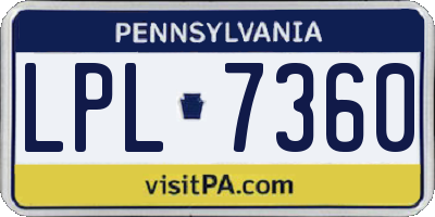 PA license plate LPL7360