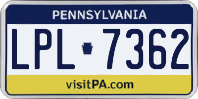 PA license plate LPL7362