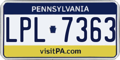 PA license plate LPL7363