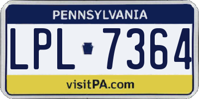 PA license plate LPL7364