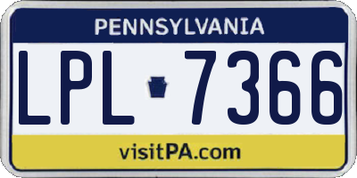 PA license plate LPL7366