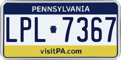 PA license plate LPL7367