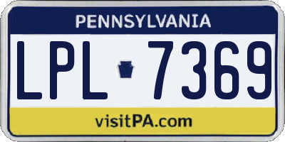 PA license plate LPL7369