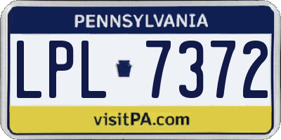 PA license plate LPL7372