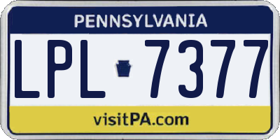 PA license plate LPL7377