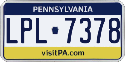 PA license plate LPL7378