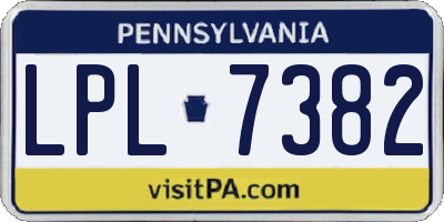 PA license plate LPL7382