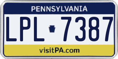 PA license plate LPL7387