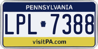 PA license plate LPL7388