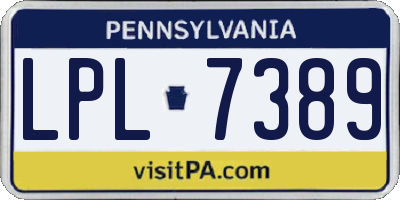 PA license plate LPL7389