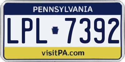 PA license plate LPL7392