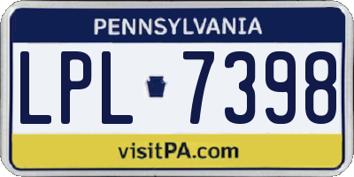 PA license plate LPL7398