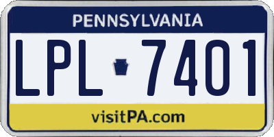 PA license plate LPL7401