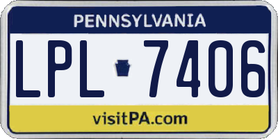 PA license plate LPL7406