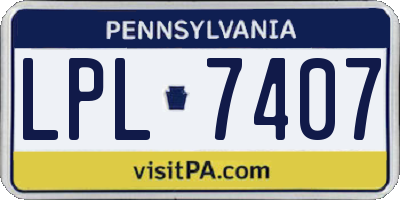 PA license plate LPL7407