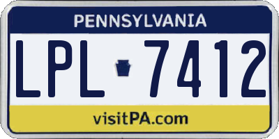 PA license plate LPL7412