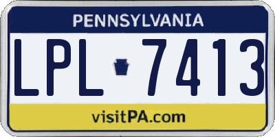 PA license plate LPL7413
