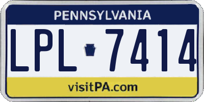 PA license plate LPL7414